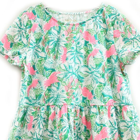Lilly Pulitzer Girls Mini Geanna Swing Dress Botanical Green XL 12-14 YRS 278481 - Picture 3 of 8
